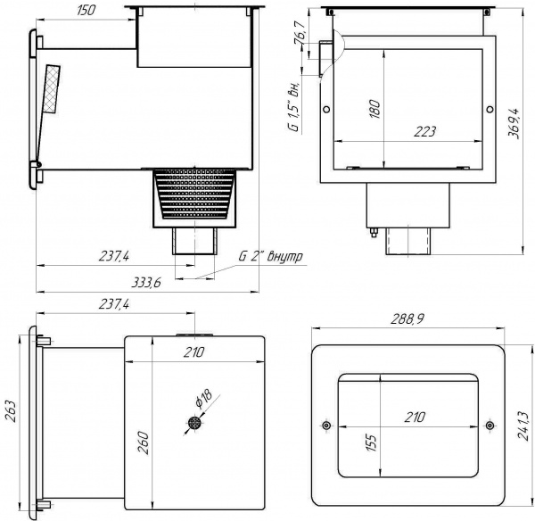 Скиммер 25 м² с удлинённой горловиной (Плёнка)
