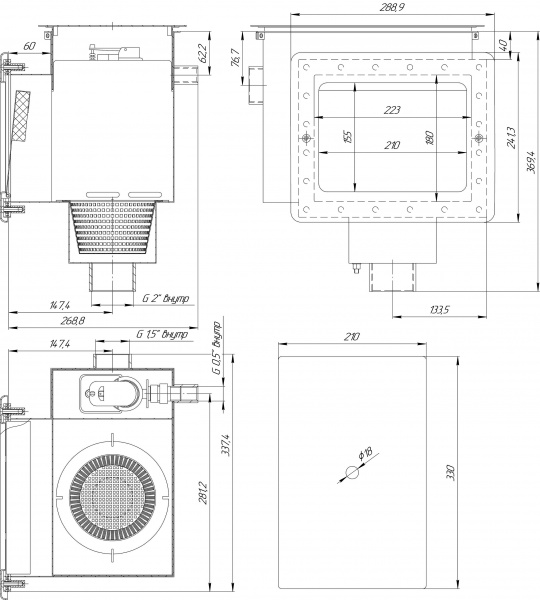 Скиммер 25 м² с автодоливом и переливом (Плёнка) для бассейна