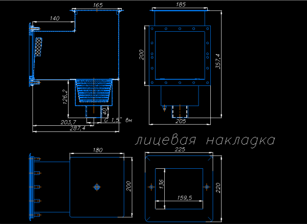 Скиммер 15 м² с удлинённой горловиной (Плёнка) для бассейна