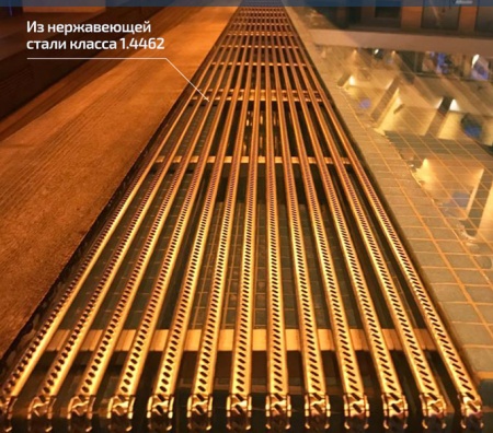 Переливные решетки для бассейна из нержавеющей стали K-Metall для бассейна